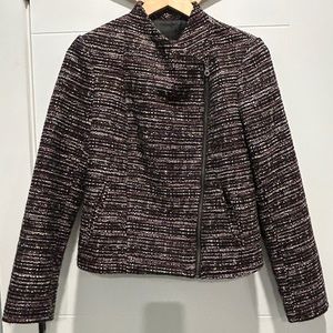 Banana Republic Asymmetrical Zip Boucle Blazer